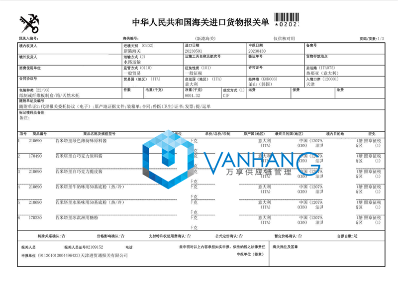 薄荷味原料醬進口報關 薄荷味原料醬進口報關